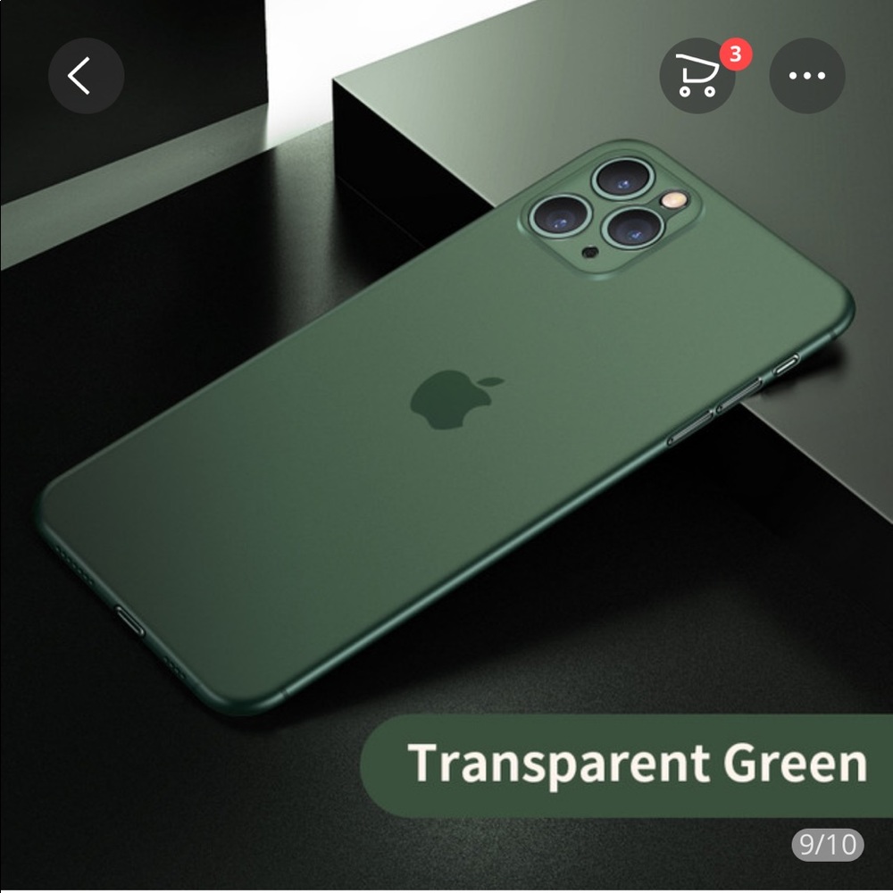 Thin Transparent Green iPhone 11 Pro Max Case
